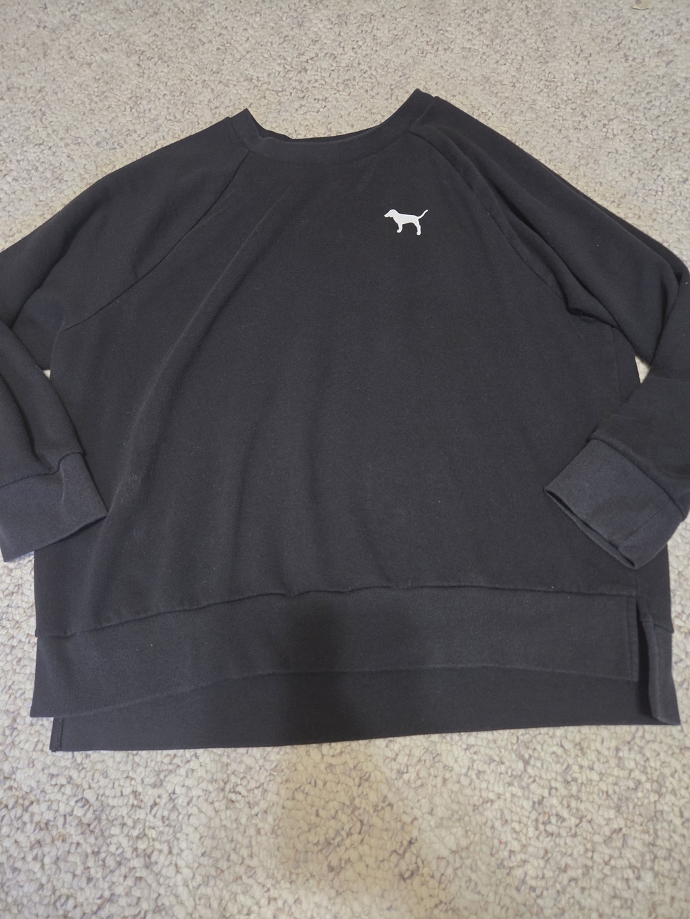Victoria's Secret Black Crewneck Sweatshirt with Dog Logo